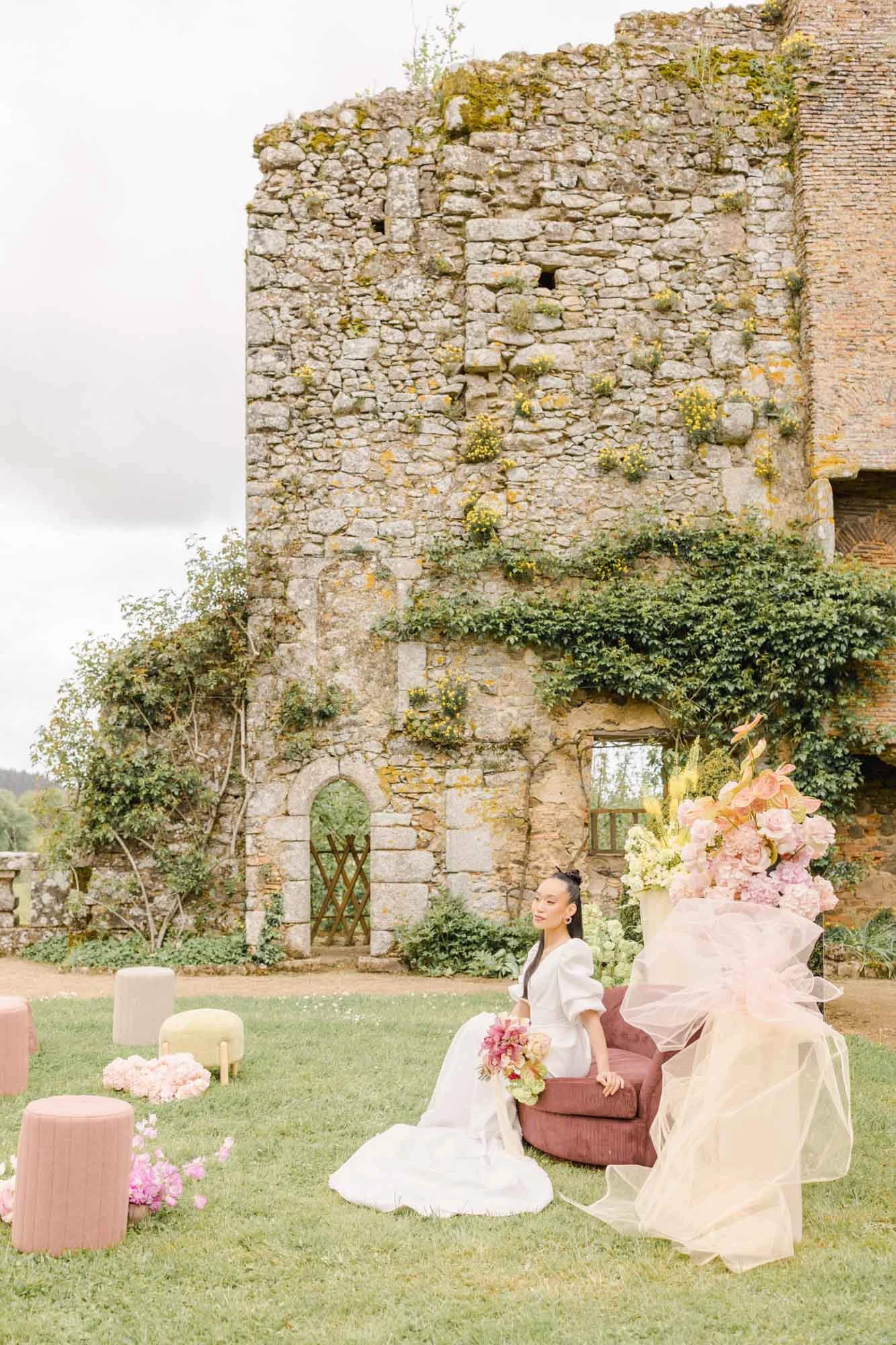 robe événement bonheur mariage composition florale